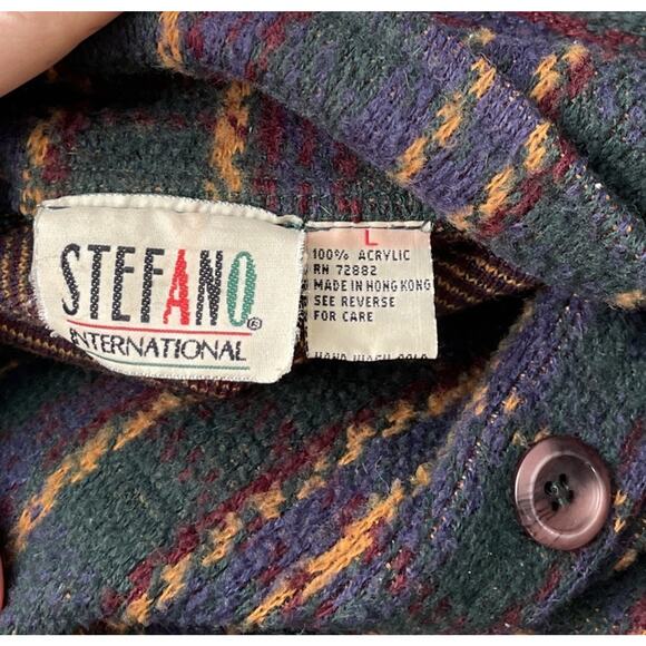 Vintage Shacket Size Large Plaid Sweater Shirt Dark Academia Poet Baggy Rugby - Picture 6 of 9